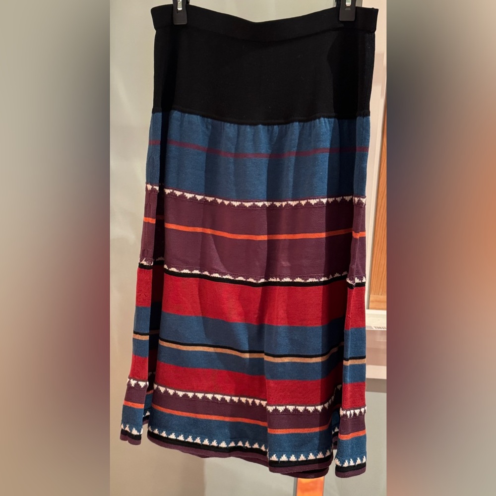 Peruvian Connection Pima Cotton Striped Colorful Skirt Size 12/14 Large